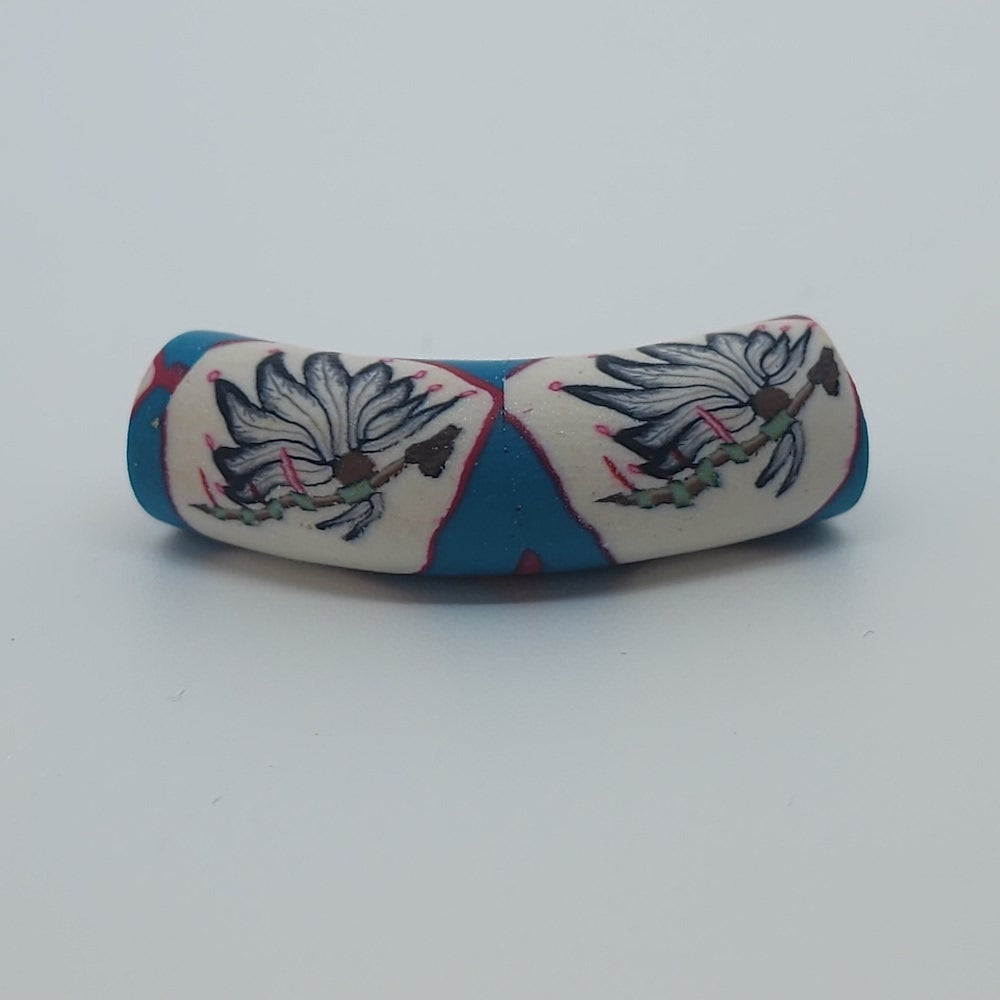 36x10mm Elbow Fimo Beads (10) - Peace Pipe