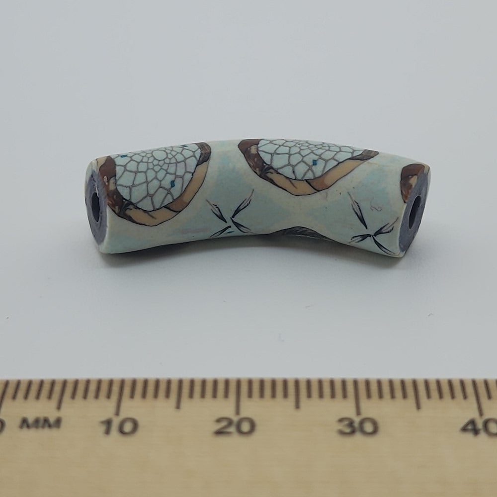 36x10mm Elbow Fimo Beads (10) - Dream Catcher Web