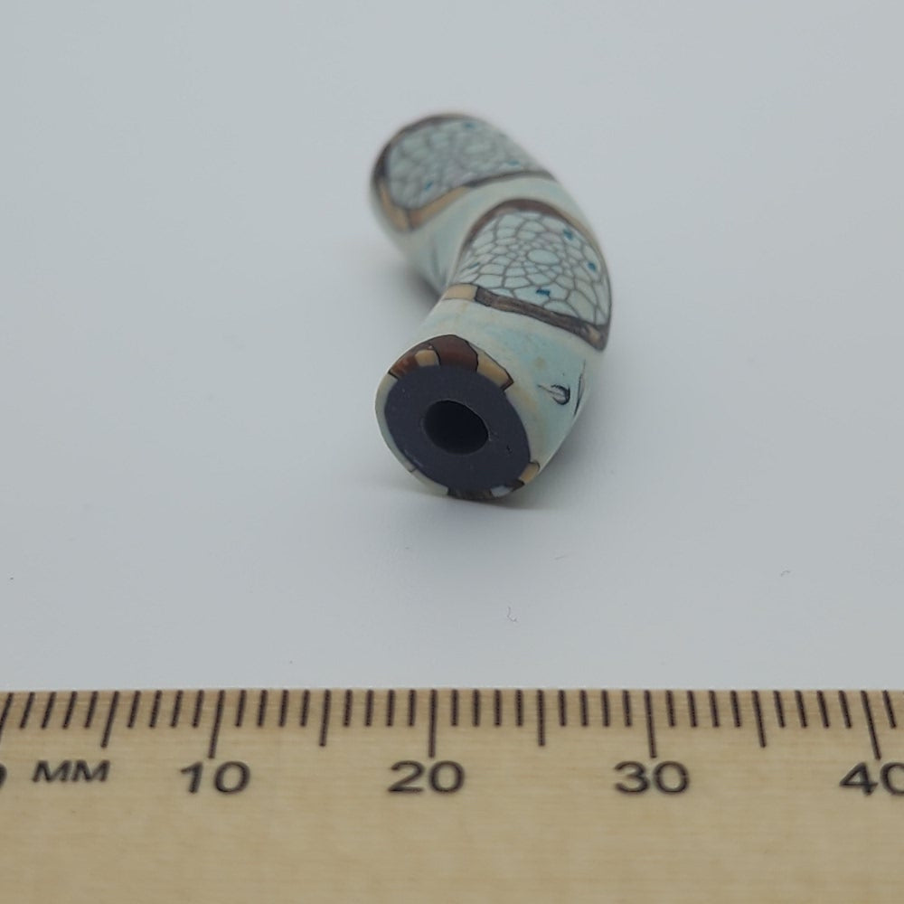 36x10mm Elbow Fimo Beads (10) - Dream Catcher Web