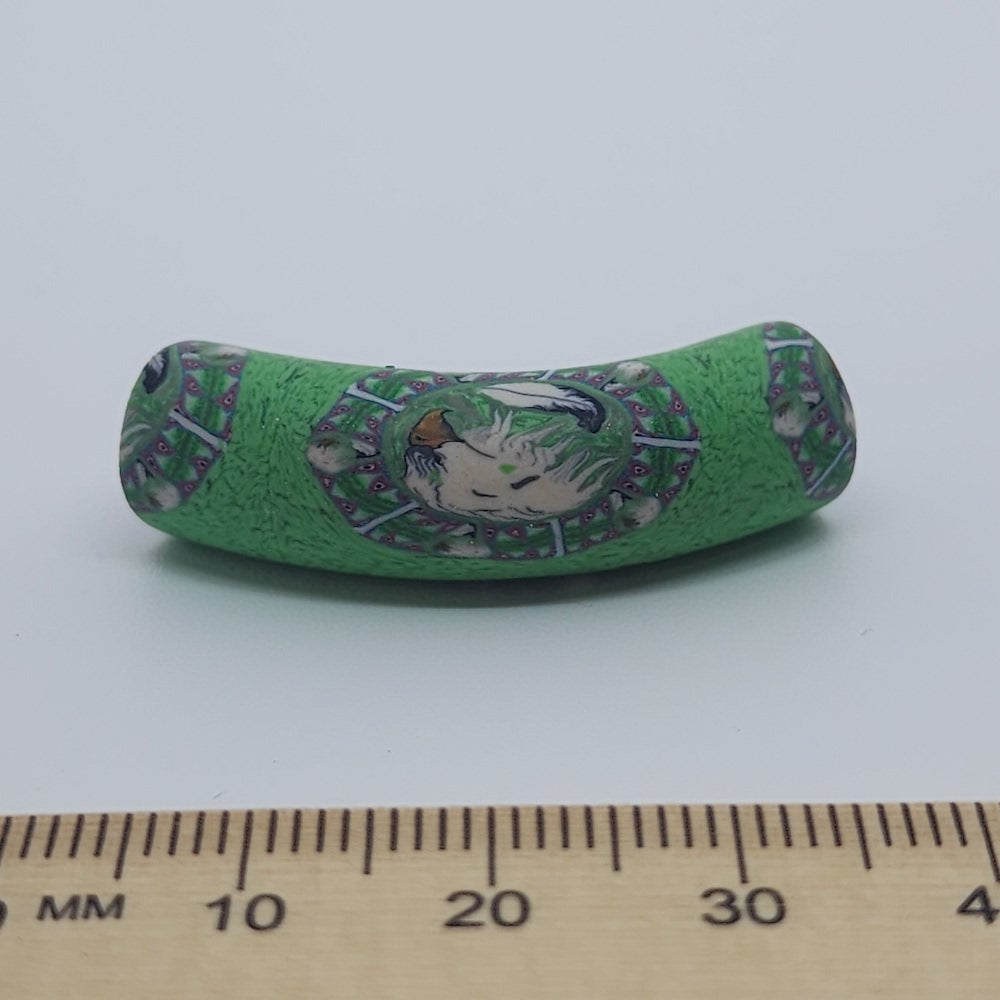 36x10mm Elbow Fimo Beads (10) - Eagle w. Feather