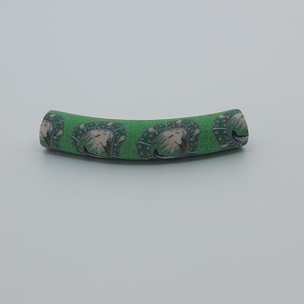 35x7mm Elbow Fimo Beads (10) - Eagle w. Feather