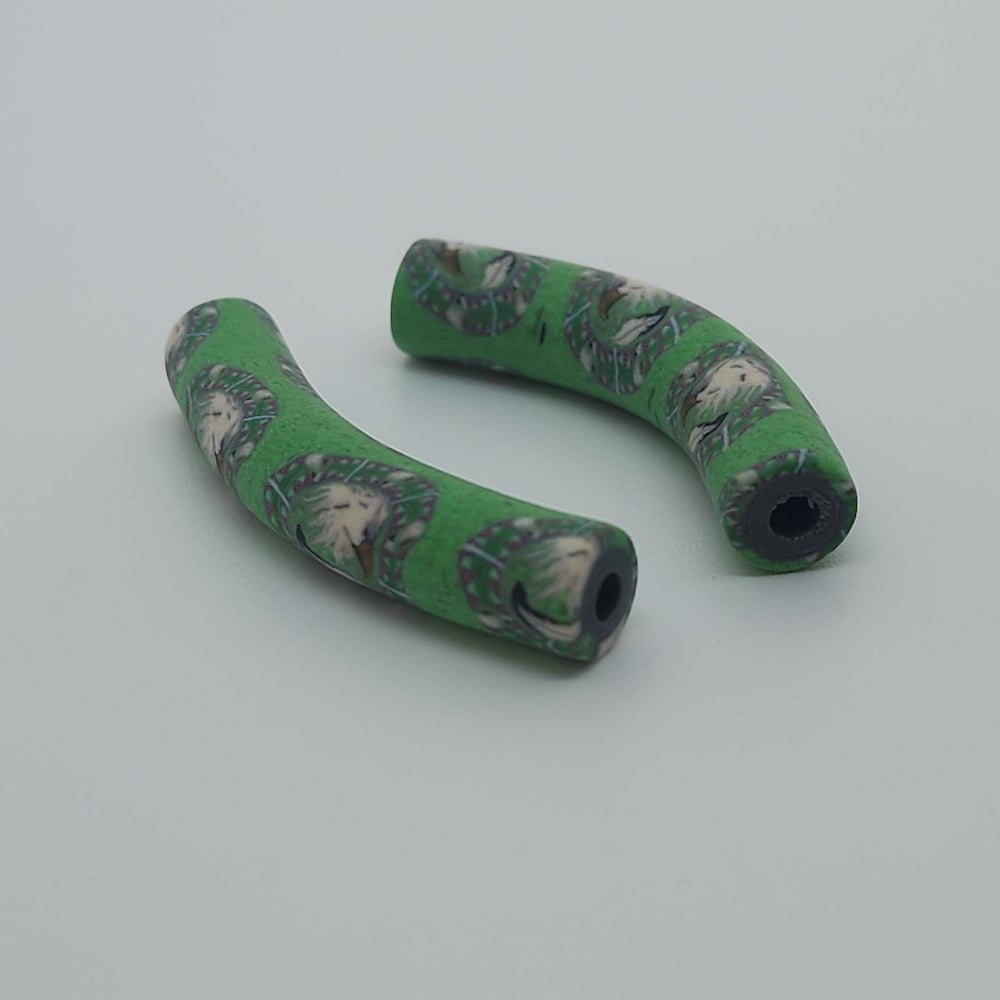 35x7mm Elbow Fimo Beads (10) - Eagle w. Feather