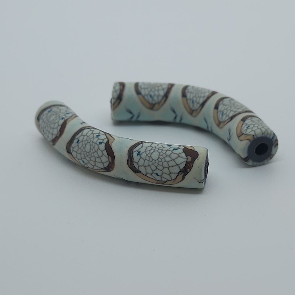 35x7mm Elbow Fimo Beads (10) - Dream Catcher Web