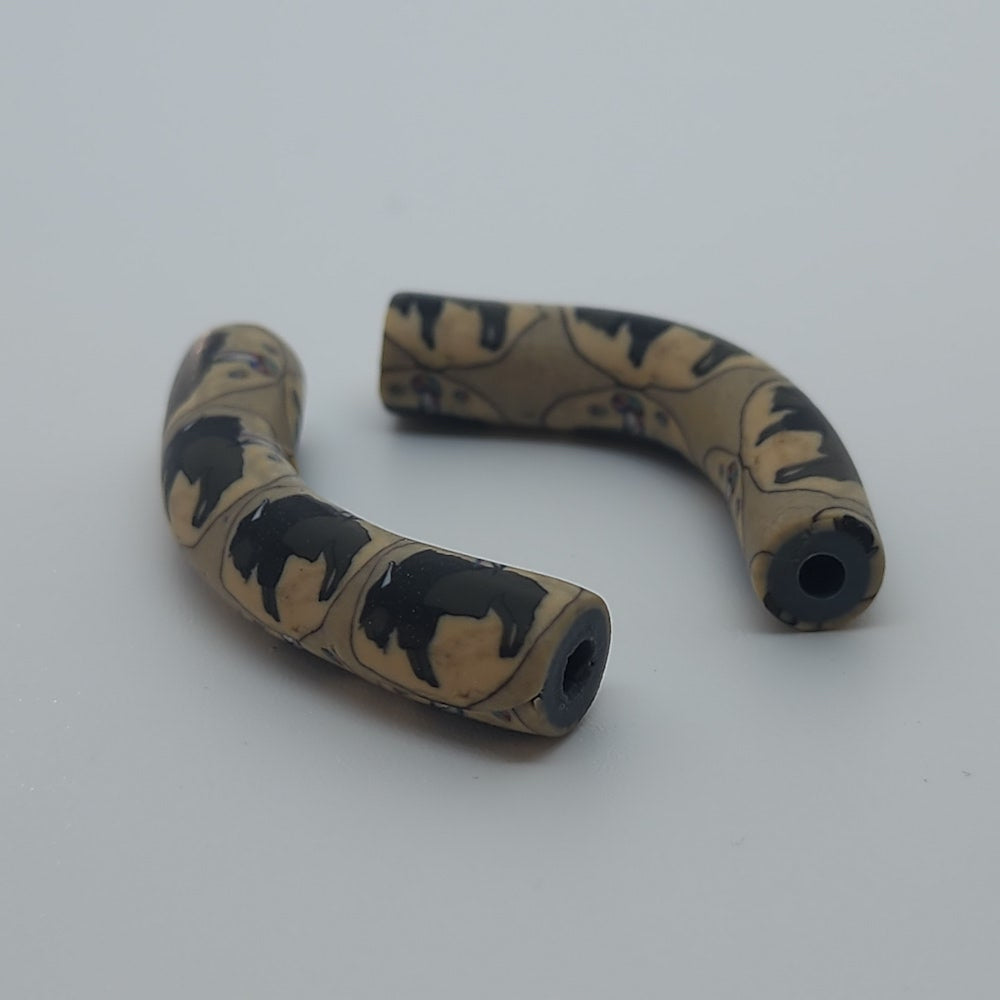 35x7mm Elbow Fimo Beads (10) - Buffalo
