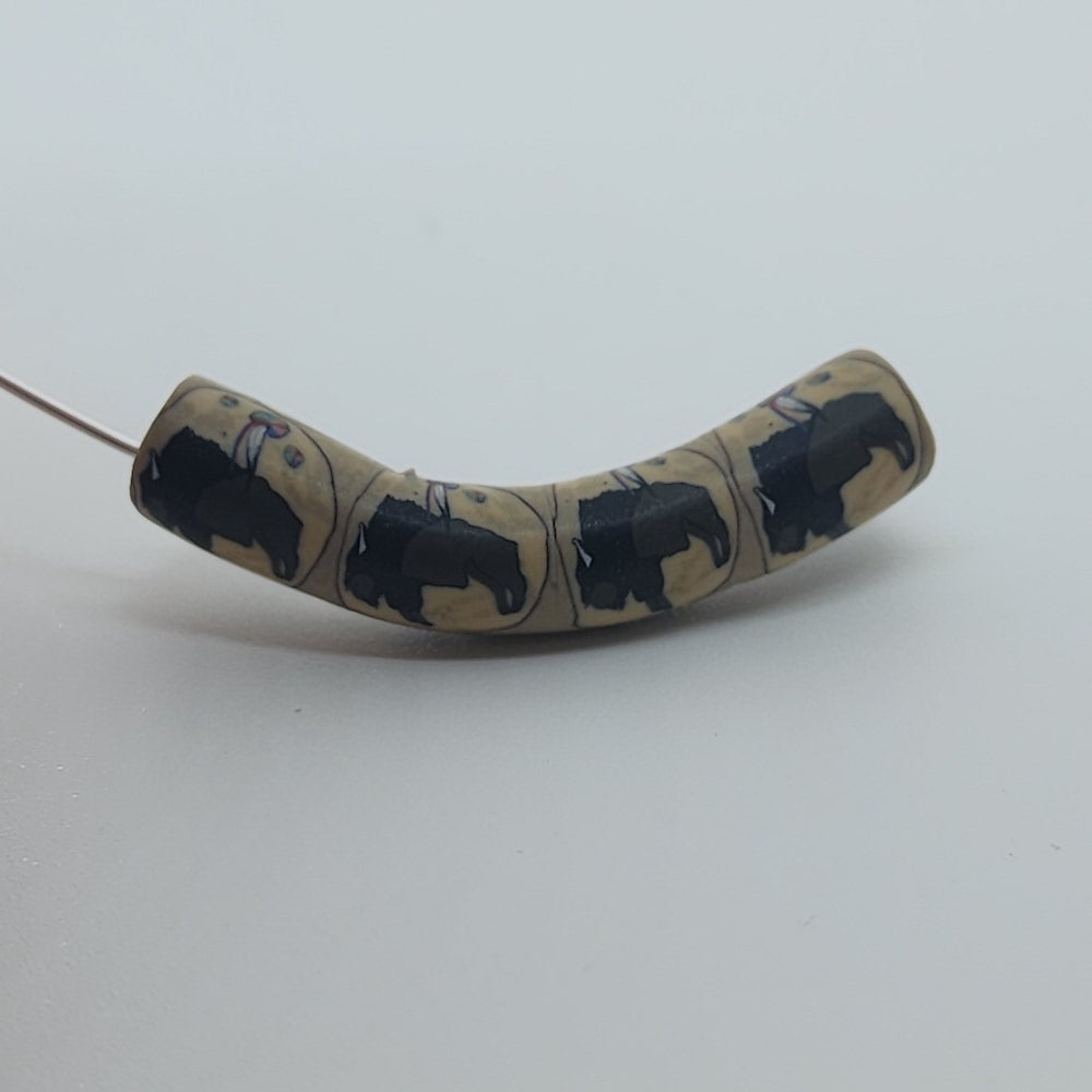 35x7mm Elbow Fimo Beads (10) - Buffalo