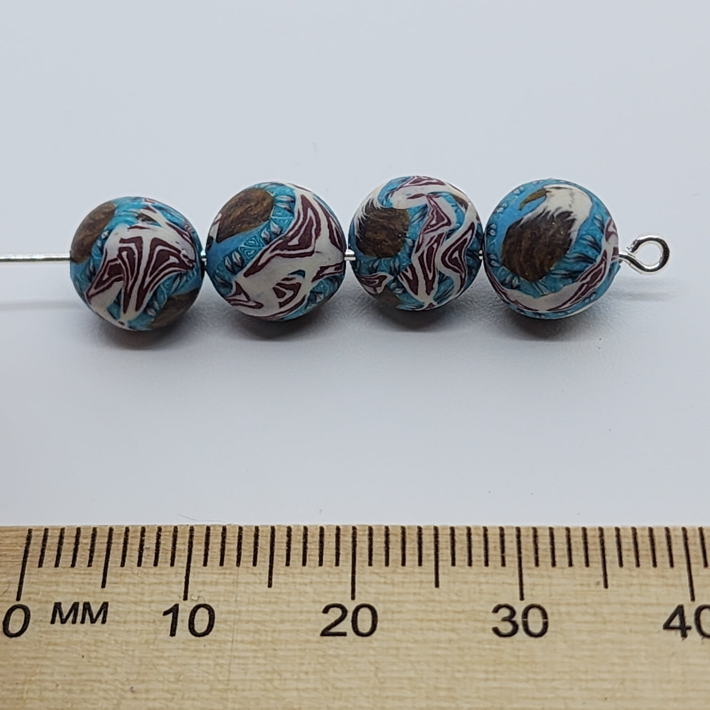 8mm Round Fimo Beads (10) - Eagle Head