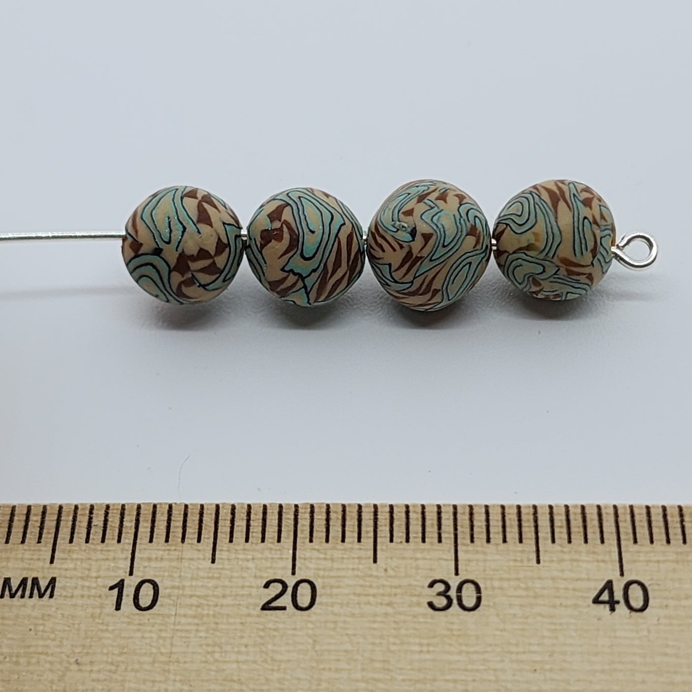 8mm Round Fimo Beads (10) - Aztec