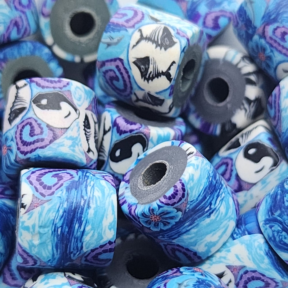 10mm Tube Fimo Beads (10) - Fish Bones