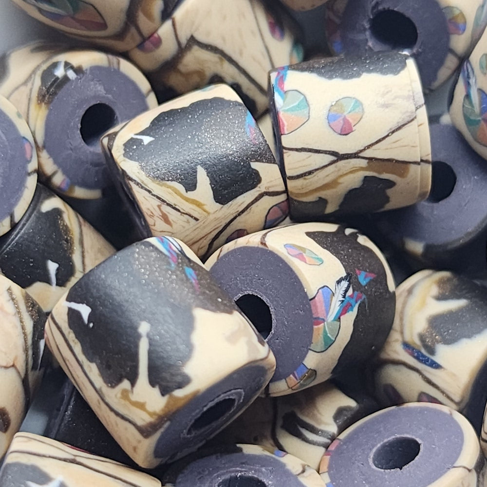 10mm Tube Fimo Beads (10) - Buffalo