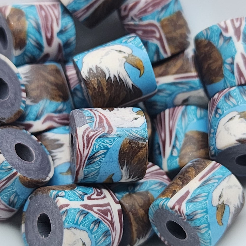 10mm Tube Fimo Beads (10) - Eagle Head