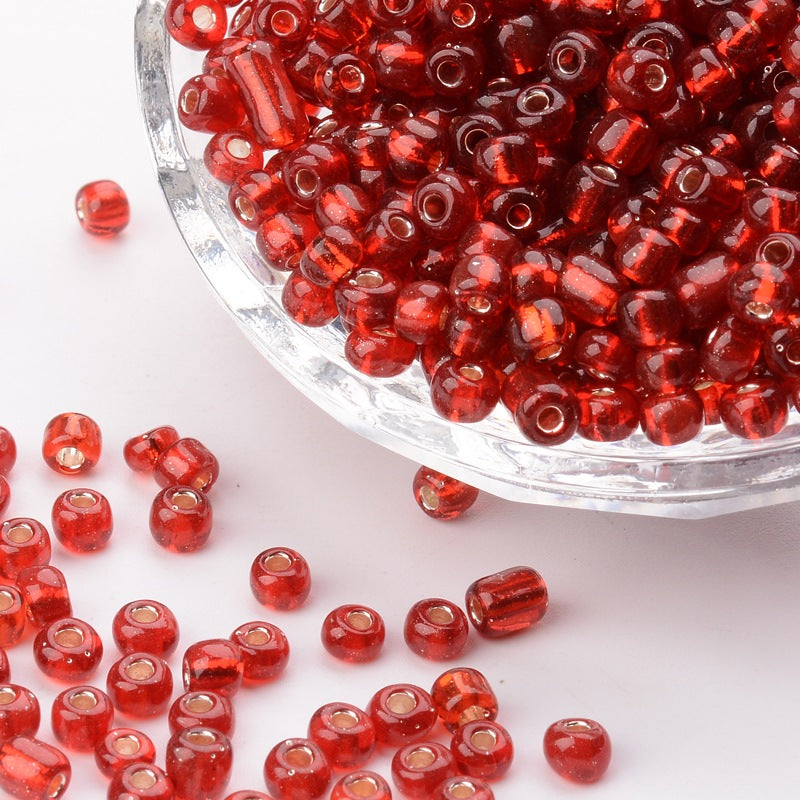 Red - 6/0 Silverlined (50g) - Seed Beads