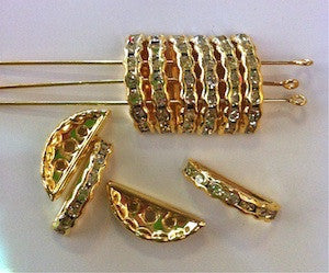 18x8mm Gold 3-hole Swarovski Bridge Qty: 10 - Bead Shack