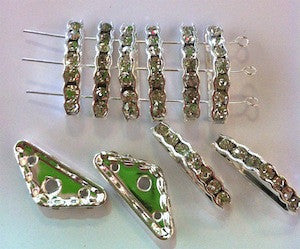 20x9mm Silver 3-hole Swarovski Bridge Qty: 10 - Bead Shack