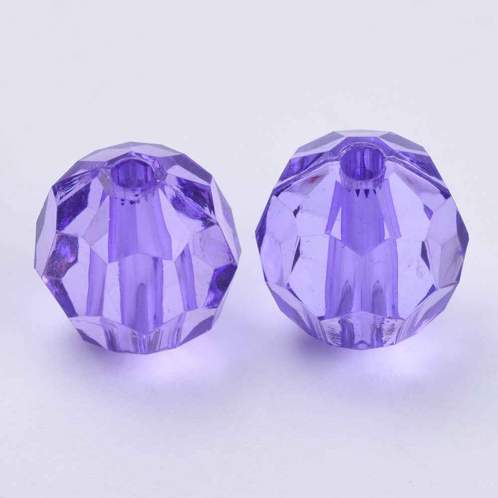 6mm Faceted Beads (100) - Purple