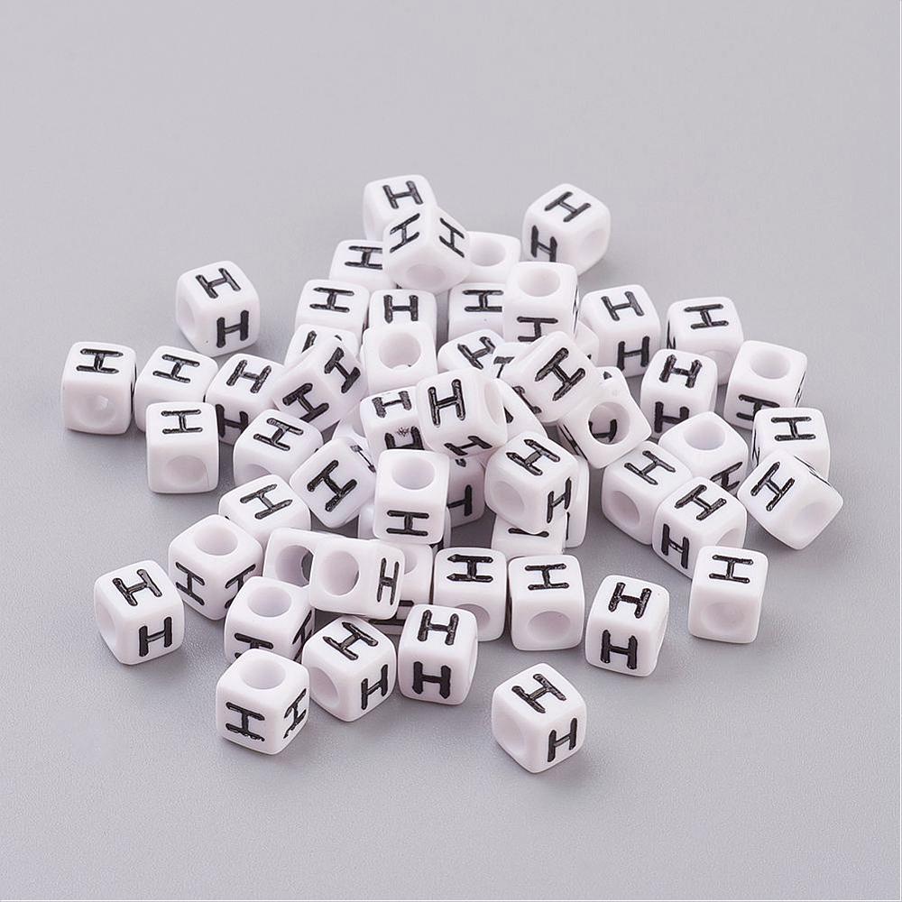Alphabet Letter Beads (Cubes) - H