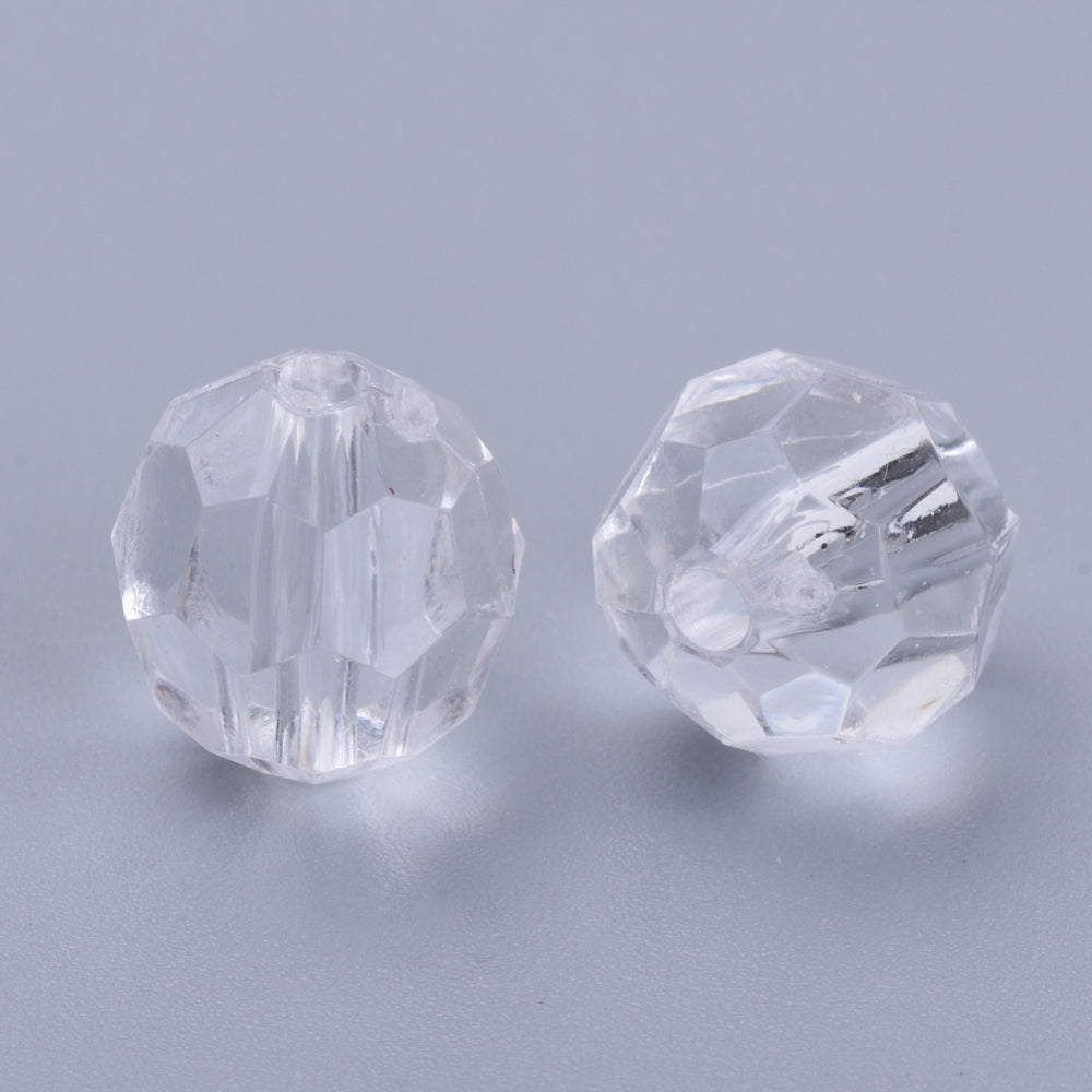 6mm Faceted Beads (100) - Clear