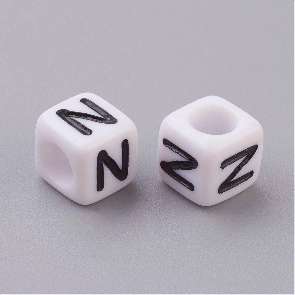Alphabet Letter Beads (Cubes) - N