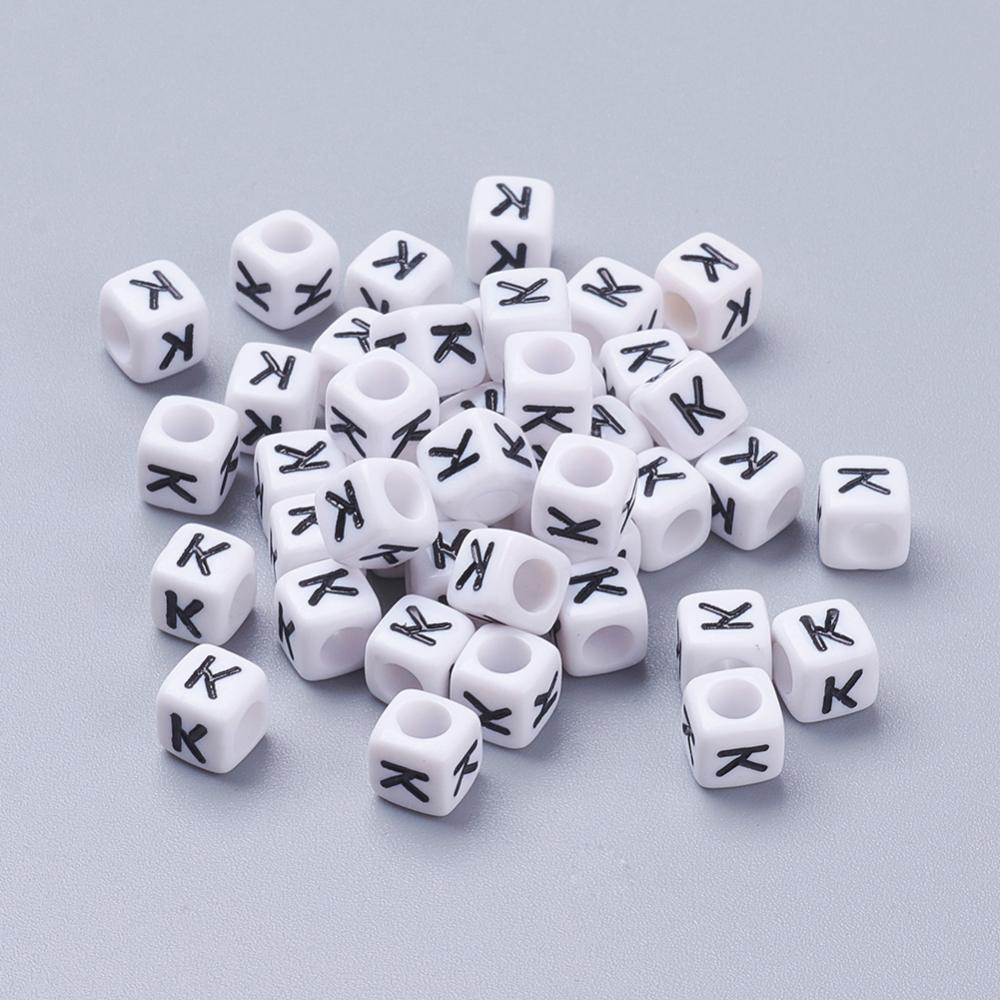 Alphabet Letter Beads (Cubes) - K