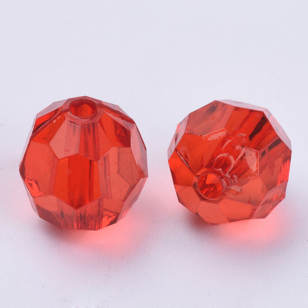 6mm Faceted Beads (100) - Red