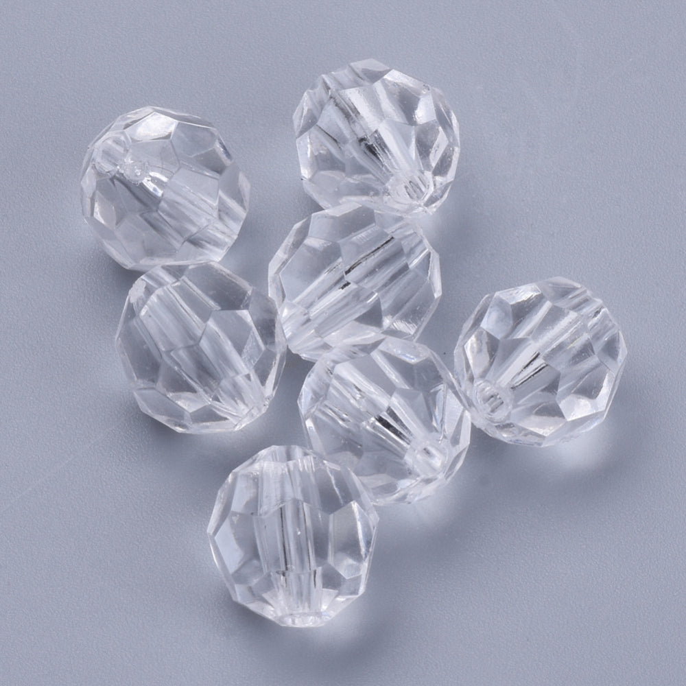 6mm Faceted Beads (100) - Clear