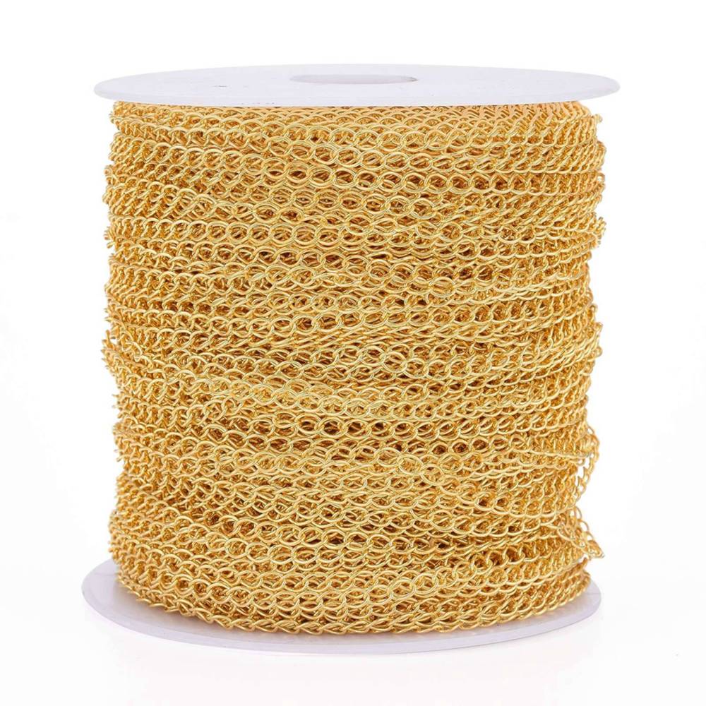 Curb Chain w. Soldered Links (1m) - Gold