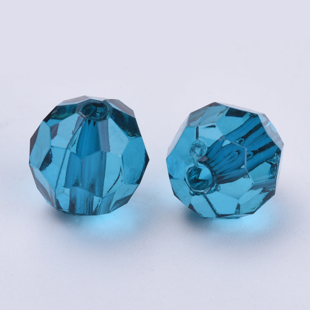 6mm Faceted Beads (100) - Teal