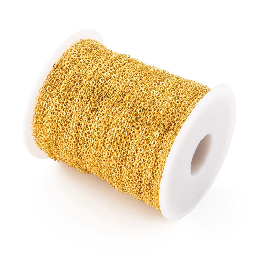 Fine Chain w. Soldered Links (1m) - Gold