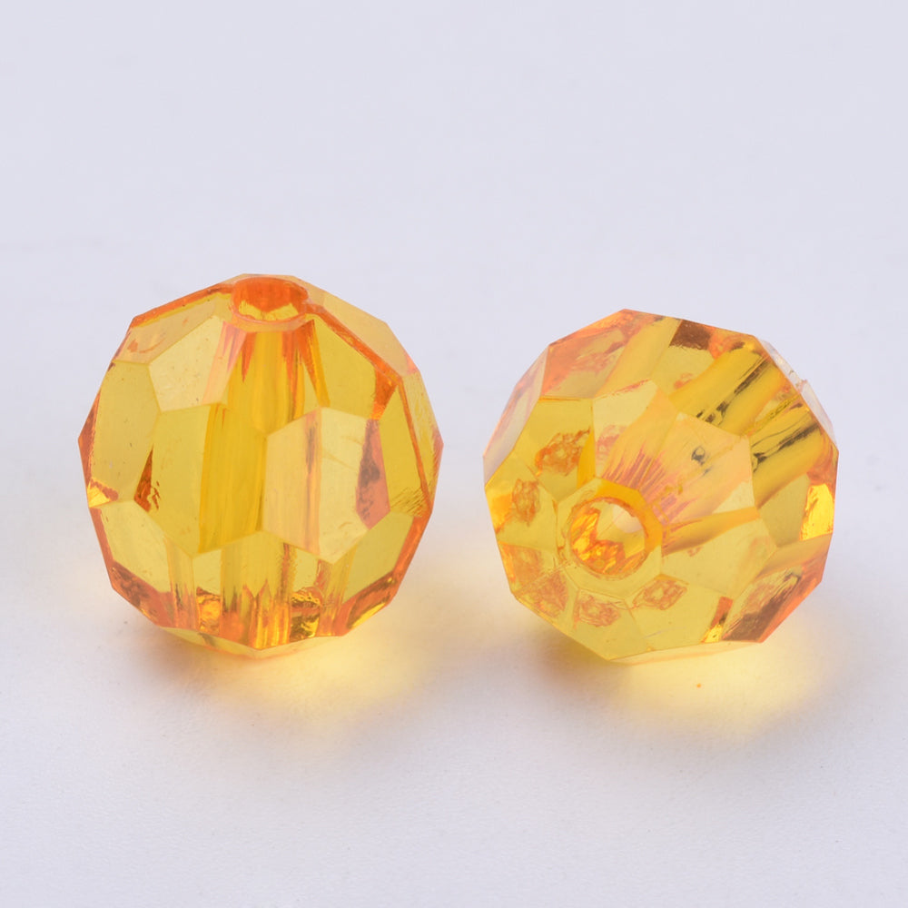 6mm Faceted Beads (100) - Orange