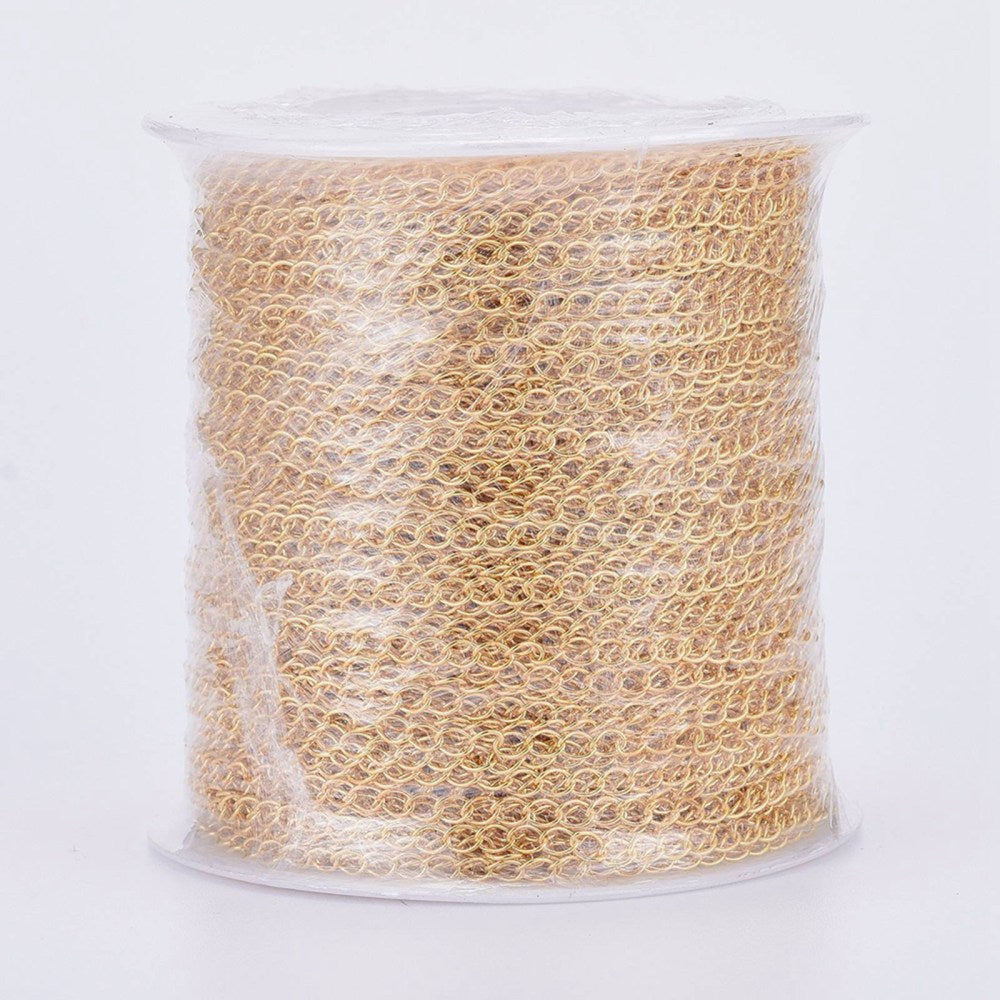 Curb Chain w. Soldered Links (10m) - Gold