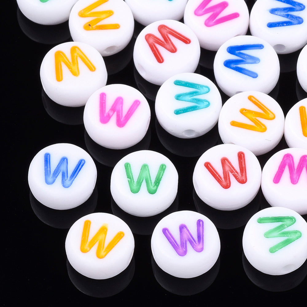 Alphabet Letter Beads (Rainbow) - W
