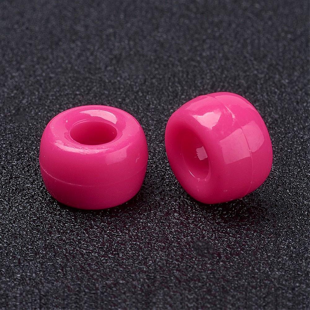 Dark Pink Opaque (100) - Acrylic Pony Beads
