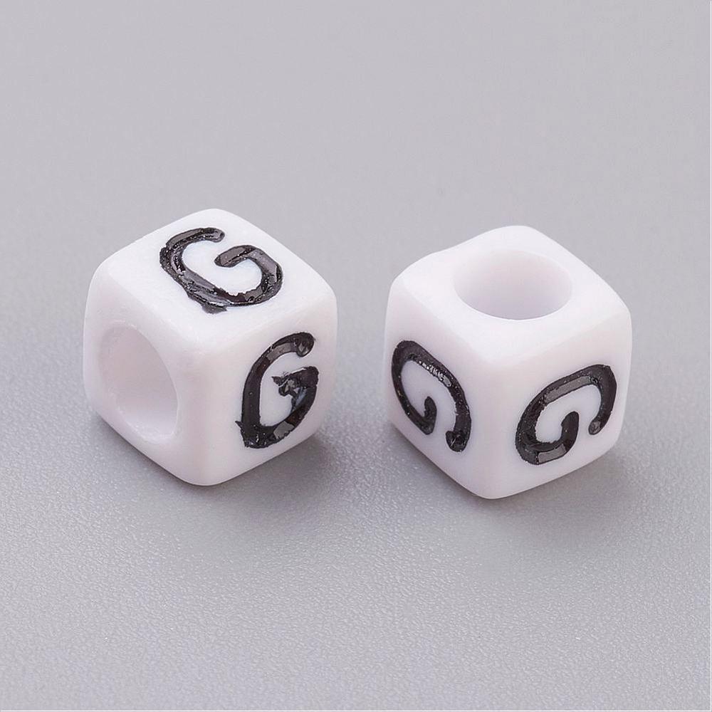 Alphabet Letter Beads (Cubes) - G