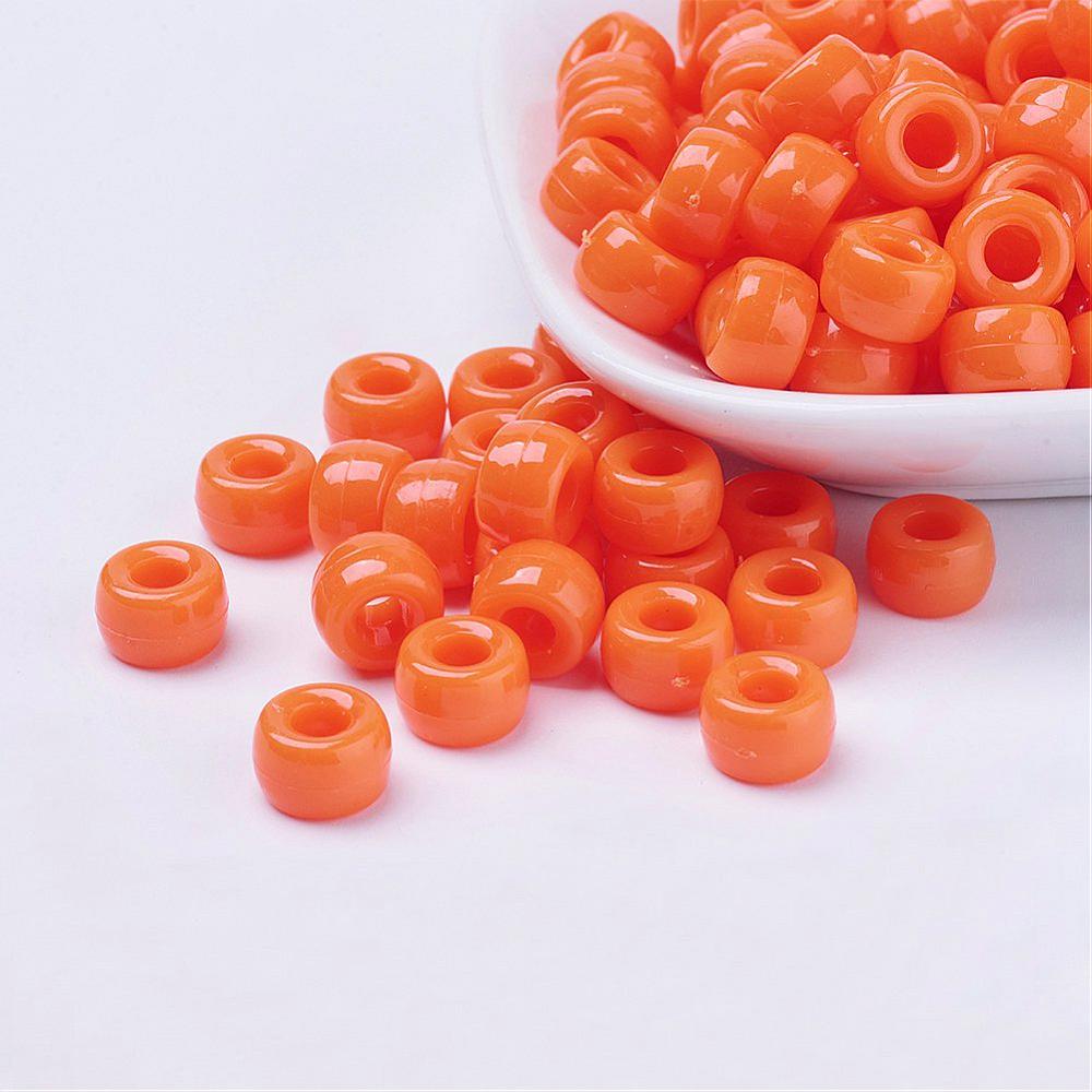 Orange Opaque (100) - Acrylic Pony Beads
