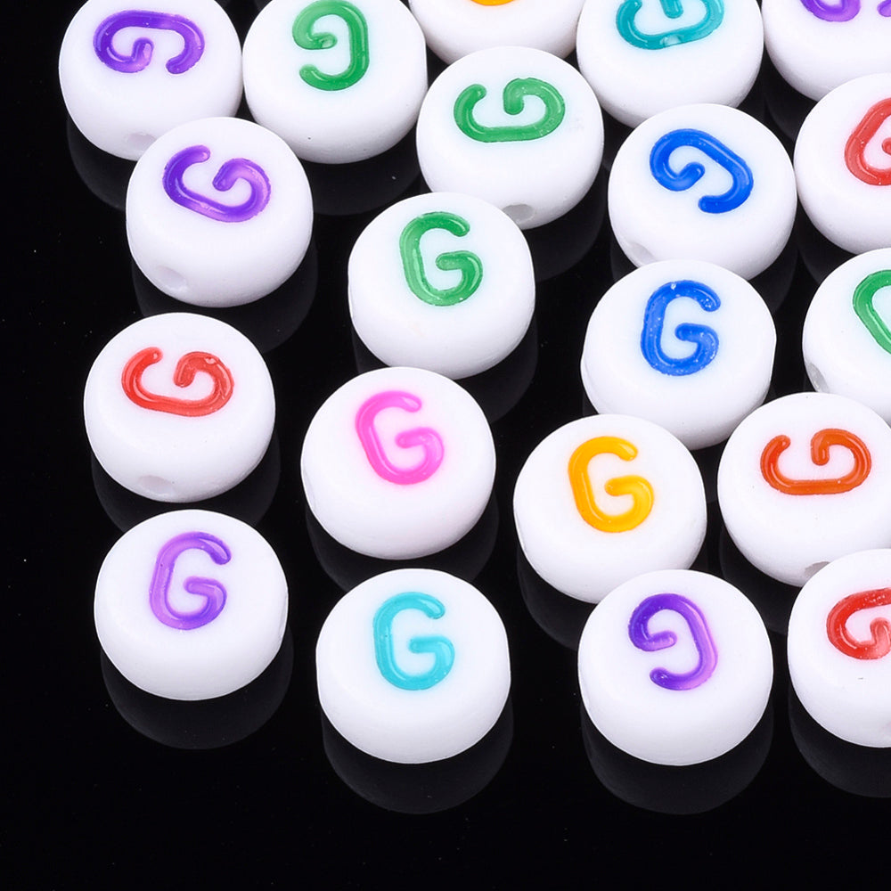 Alphabet Letter Beads (Rainbow) - G