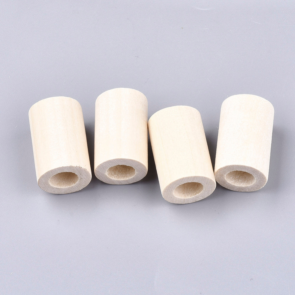 Raw Wood 30mm Tube Beads - 10mm hole