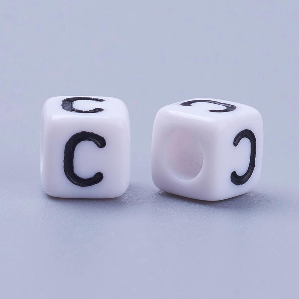 Alphabet Letter Beads (Cubes) - C