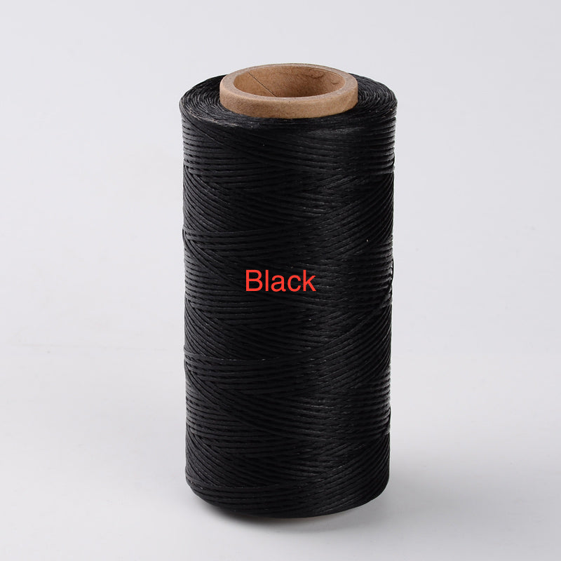 Black (10m) - 1x0.3mm Flat Waxed Cord