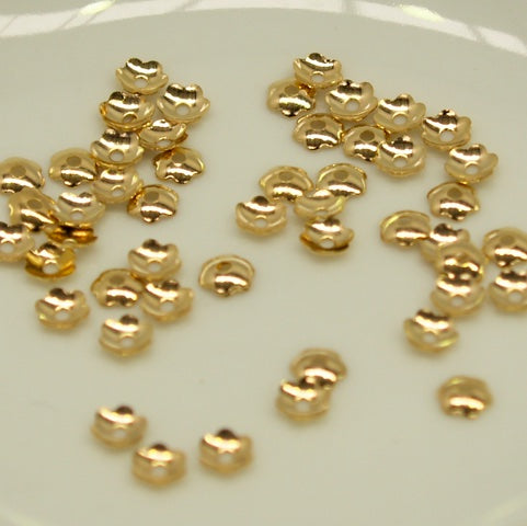 4mm Bead Caps (100) - Gold - Daisy