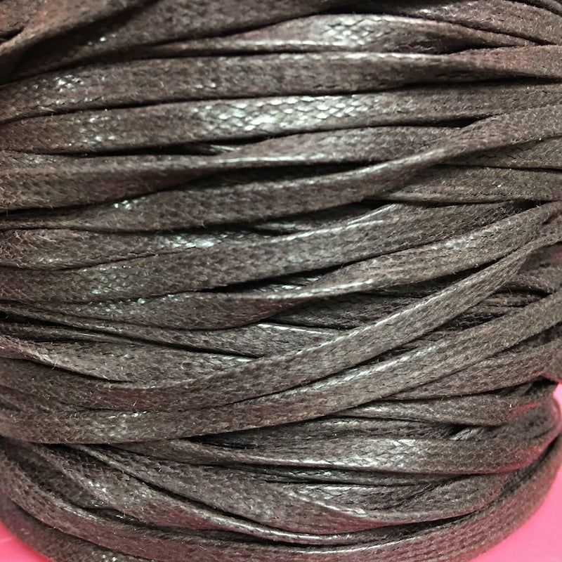 4mm Flat Wax Cotton (10m) - Chocolate