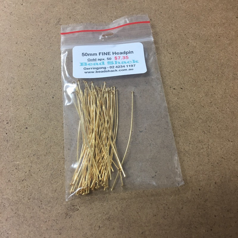 50mm FINE Headpin - Gold