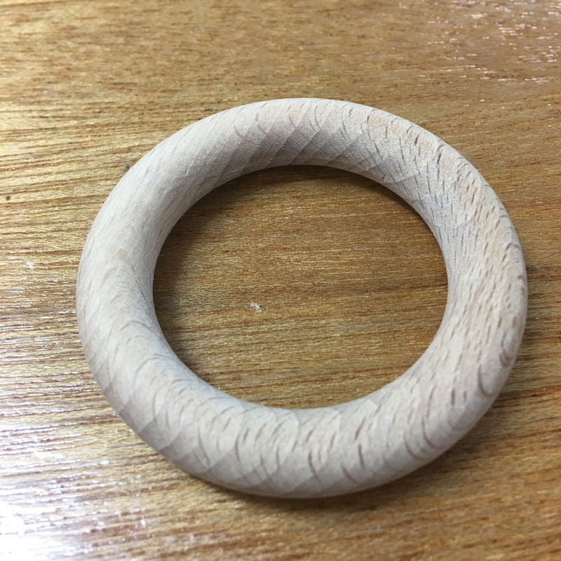 55mm Raw Wood Ring Bead