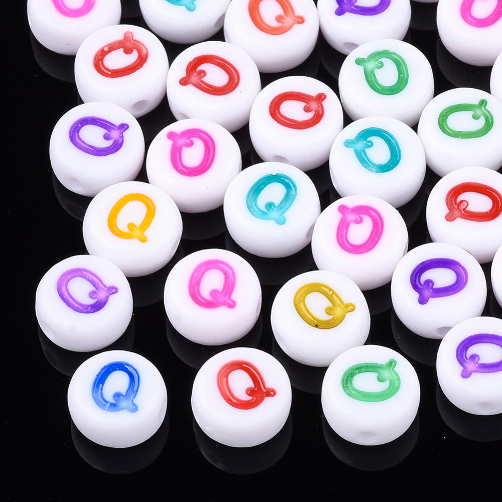 Alphabet Letter Beads (Rainbow) - Q