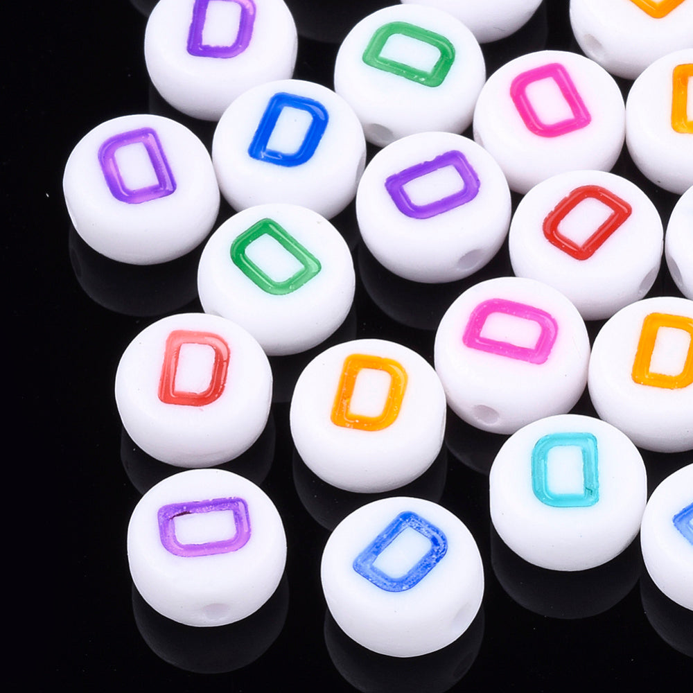 Alphabet Letter Beads (Rainbow) - D
