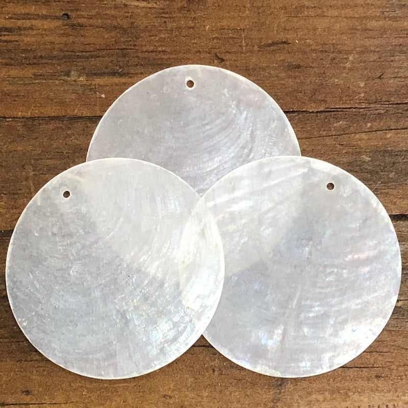 1-Hole 5cm Capiz Shells (15) - White