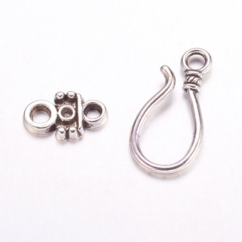 Hook & Eye Clasp - Antique Silver
