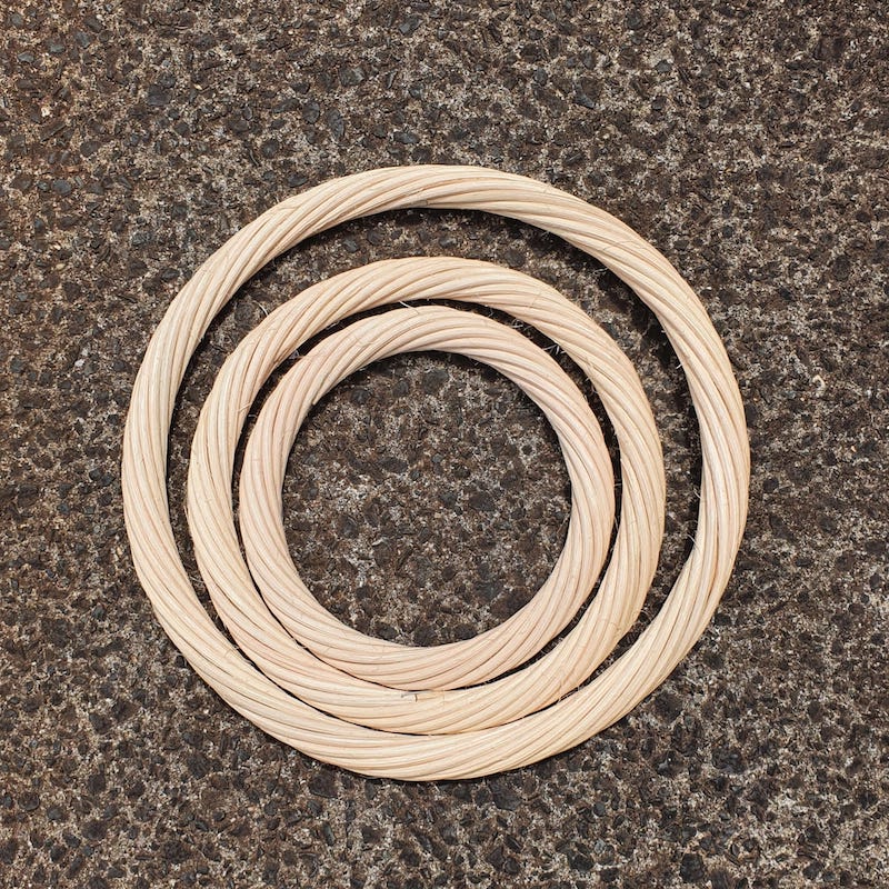 Rattan Twisted Handmade Bamboo Cane Hoop - Large - Bead Shack