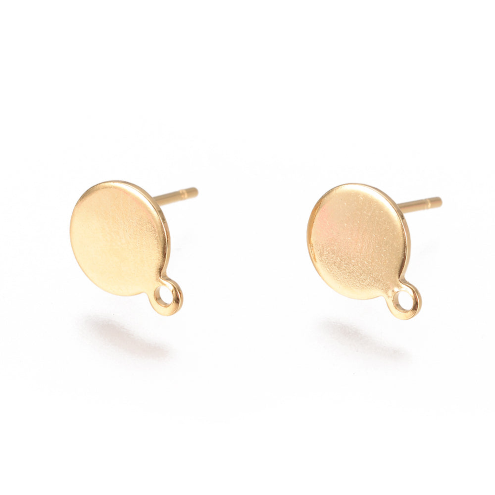 8mm Studs w. Loop (10) - Gold