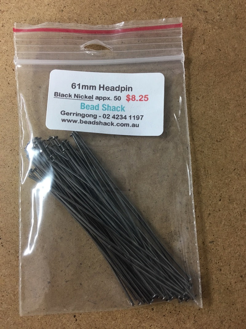 61mm Headpin - Black Nickel - Bead Shack