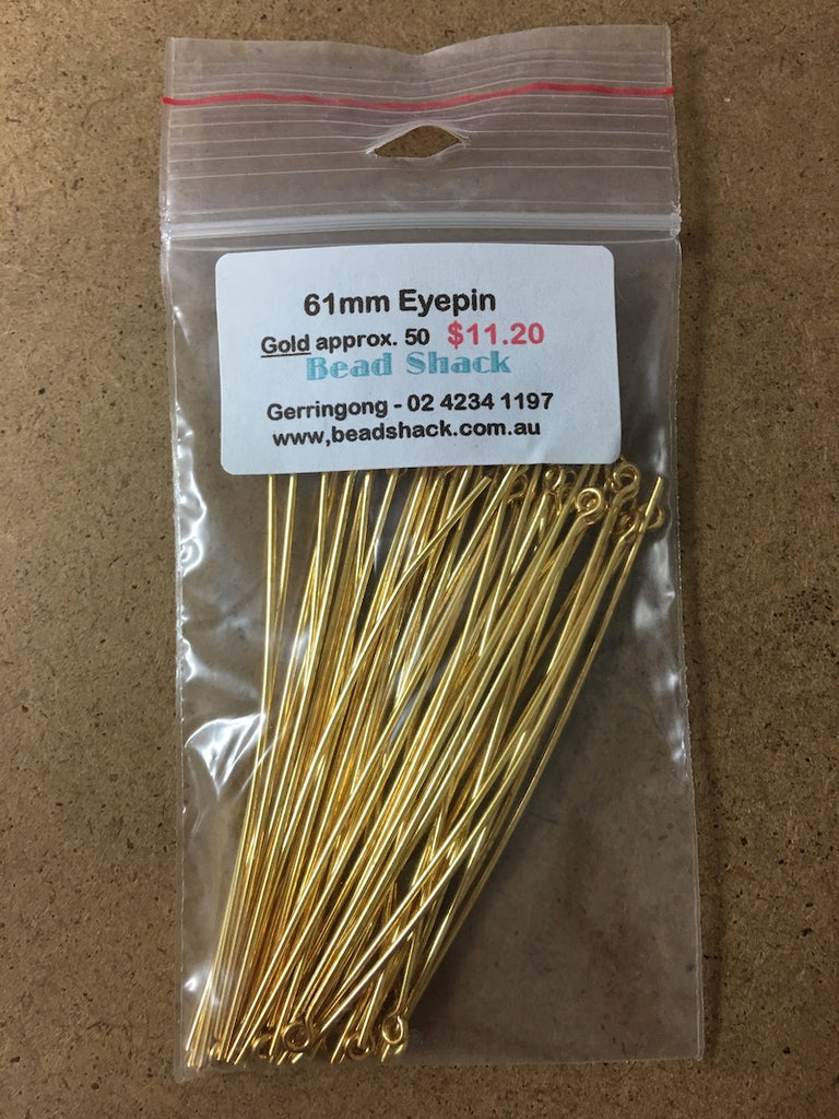 61mm Eyepin - Gold - Bead Shack