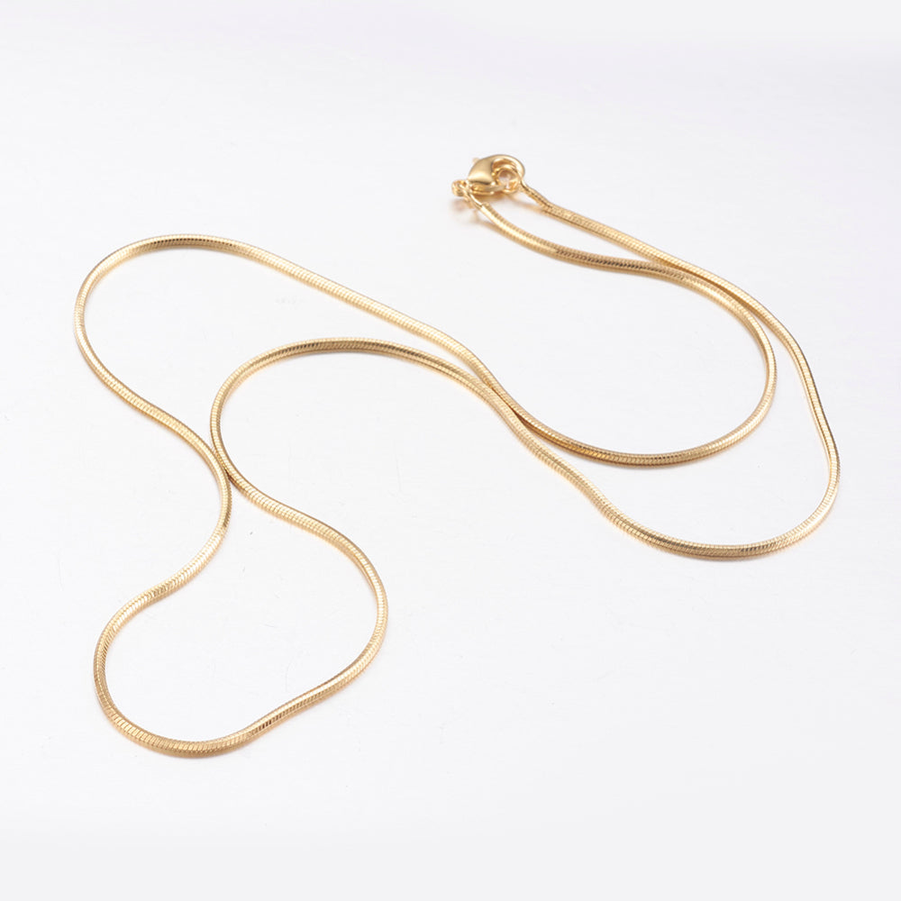 44.7cm Brass Snake Chain - 18k Gold Plated